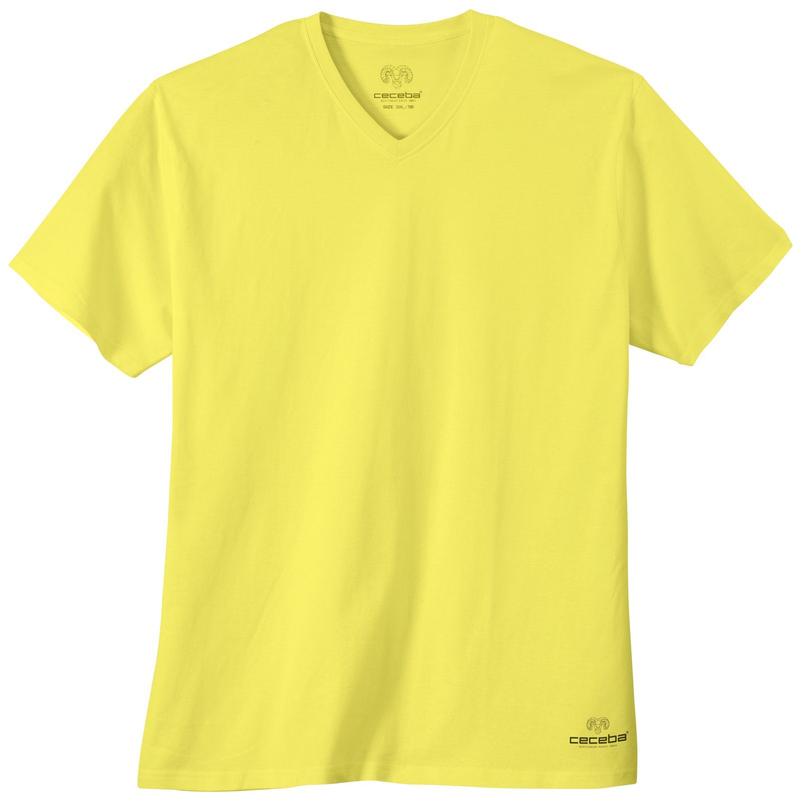 CECEBA V-Shirt Große Größen Herren V-Neck T-Shirt zitronengelb Ceceba | V-Shirts
