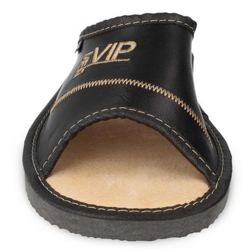 filsko Arby Herren VIP MEN Schuhgrößen 40-50 Hausschuh Echtlder, Profilierte Laufsohle, Memory Foam