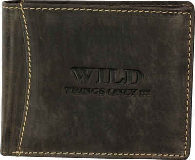 Wild Things Only !!! Geldbörse Wild Things Only Herren Brieftasche (Portemonnaie, Portemonnaie), Herren Portemonnaie Echtleder Größe ca. 12cm, braun