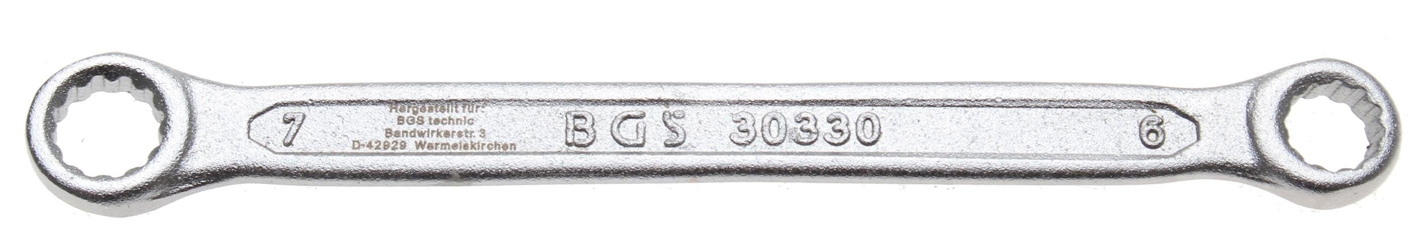 BGS technic Ringschlüssel Doppel-Ringschlüssel, extra flach, SW 6 x 7 mm