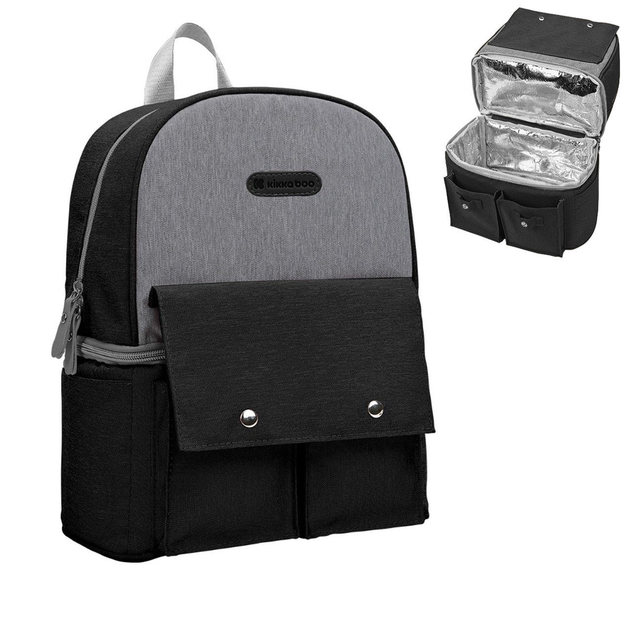 Kikkaboo Wickeltasche Wickeltasche Nia Rucksack (1-tlg), Reißverschlussöffnung, verschiedene Fächer schwarz