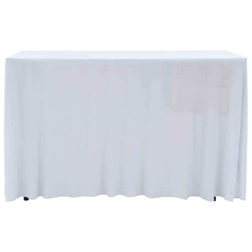 Weiß Hussen-Set x 74 183 Stück 76 mit x Stretch-Tischdecken 2 furnicato cm, Rand