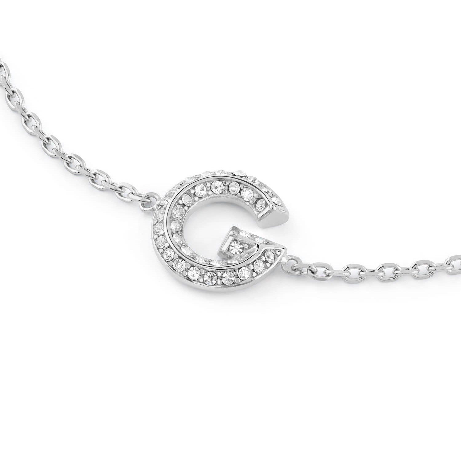 Guess Edelstahlarmband JUBB05442JWRHS, für Damen G Pave Silberfarben S