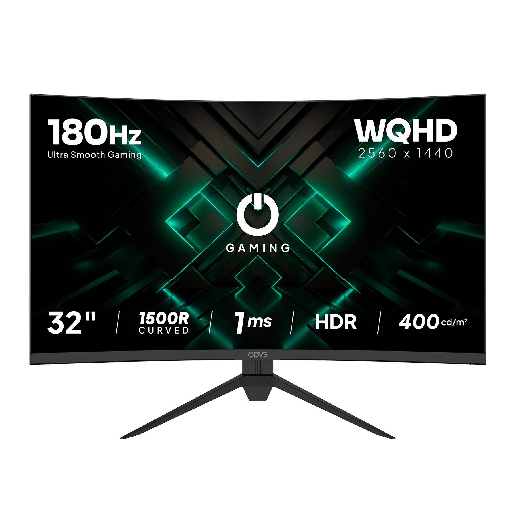 Odys XP32 PRO-X LED-Monitor (80 cm/32 ", 2.560 x 1.440 px, WQHD, 1 ms Reaktionszeit, 180 Hz, LED, 32" Curved WQHD Gaming Monitor, 180 Hz, 1 ms, 121 % sRGB)