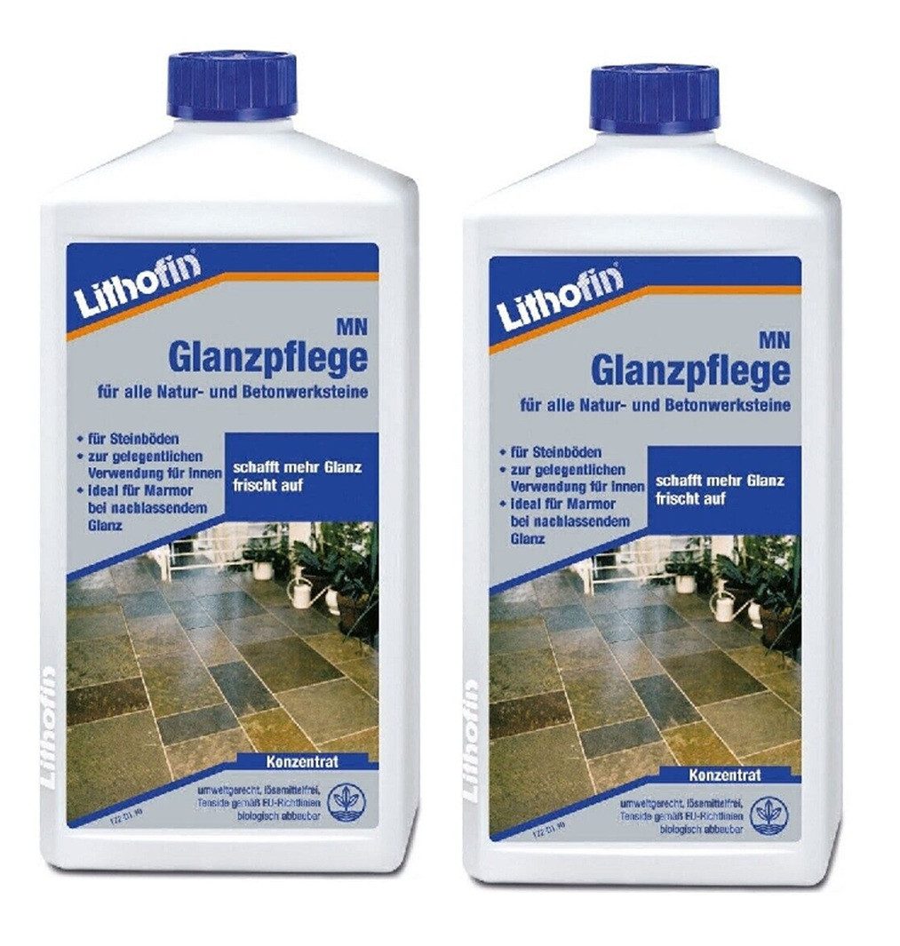 Lithofin Lithofin MN Glanzpflege für Natur und Betonwerksteine 2 x 1 Liter Naturstein-Reiniger