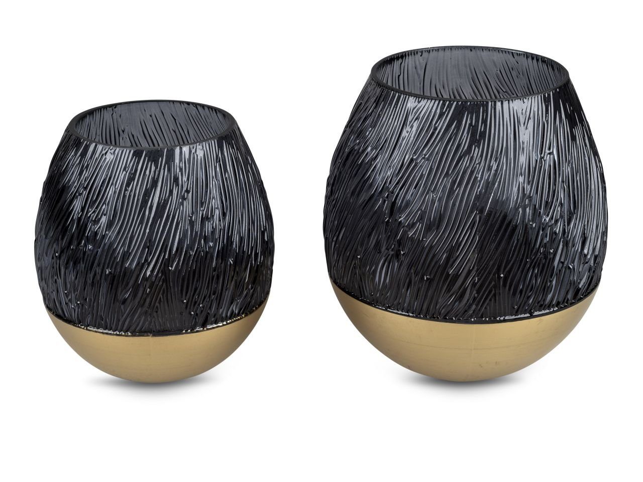 formano Tischvase schwarz in / Vase in zwei aus wählbar, Glas Glas dekorative gold aus Größen