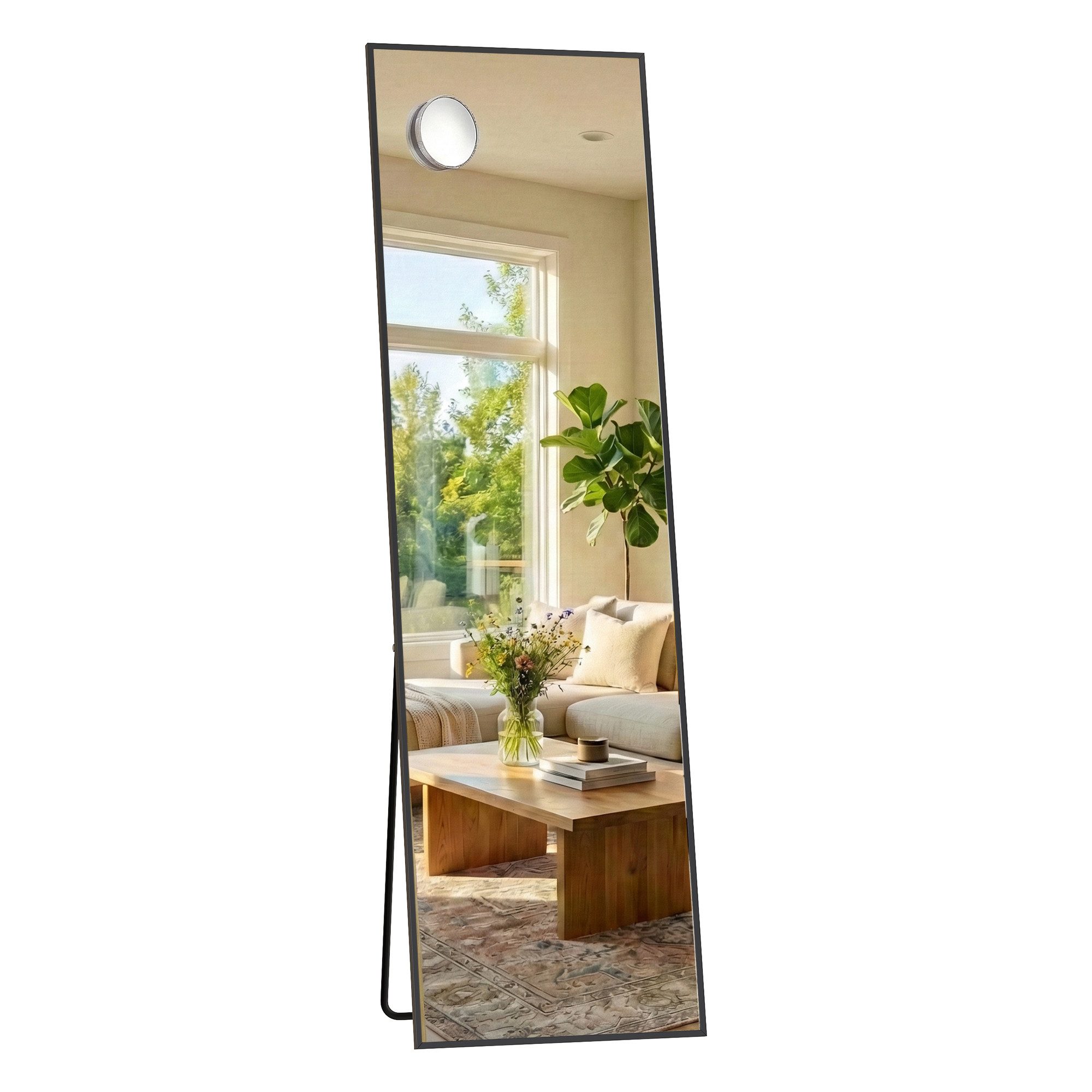 SONGMICS Standspiegel (set), Ganzkörperspiegel, 160 x 50 / 150 x 40 cm, Hartglas, gewölbt
