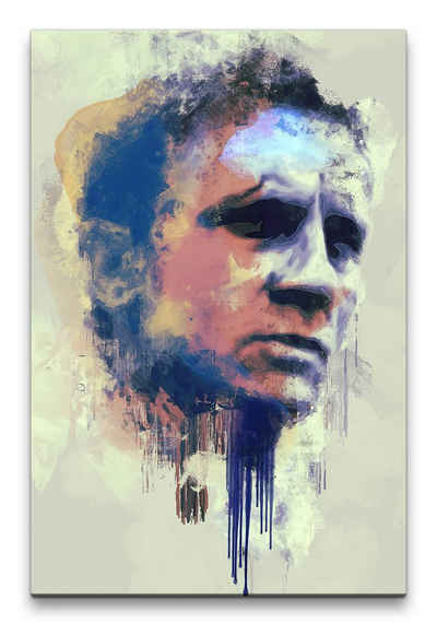 Sinus Art Leinwandbild James Bond Daniel Craig Porträt Abstrakt Kunst 007 60x90cm Leinwandbild