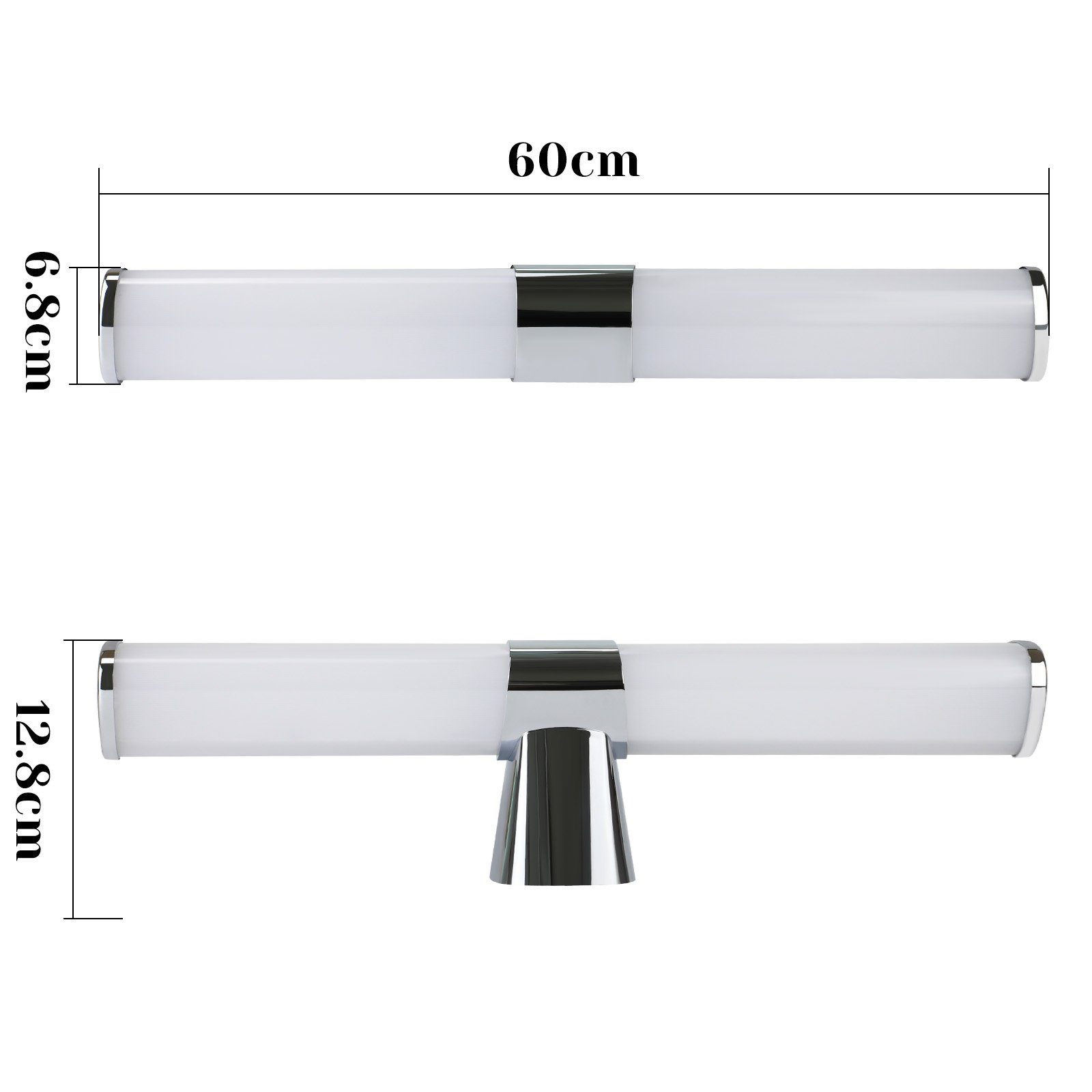 Nettlife LED Spiegelleuchte Bad Spiegellampe Badleuchte Chrom Wandlampe, LED fest integriert, Neutralweiß, Keller Küche – Bild 4 von 5