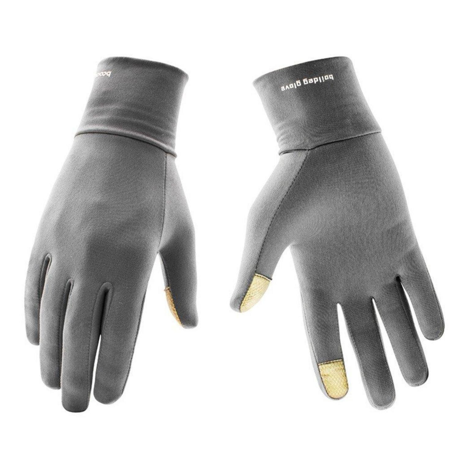LuxusKollektion Laufhandschuhe Sporthandschuhe Laufhandschuhe Touchscreen Grau L-XL (1-St)