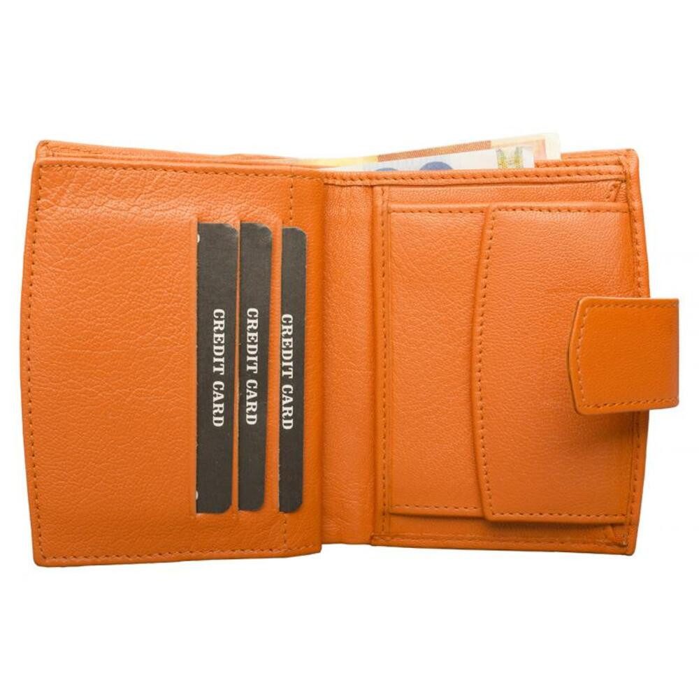 Geldbörse Geldbörse mit Außenriegel Nappa-Leder Kombibörse orange (1-tlg) günstig online kaufen