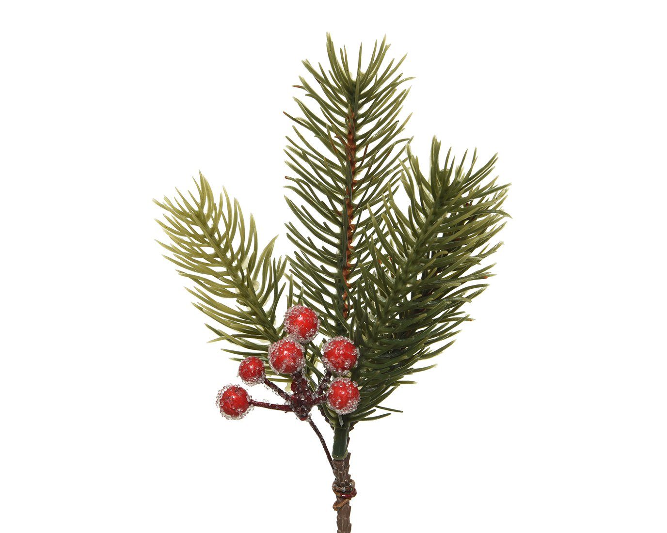 Kunstzweig, Kaemingk, Tannenzweig mit roten Beeren 20cm PE Spritzguss künst günstig online kaufen