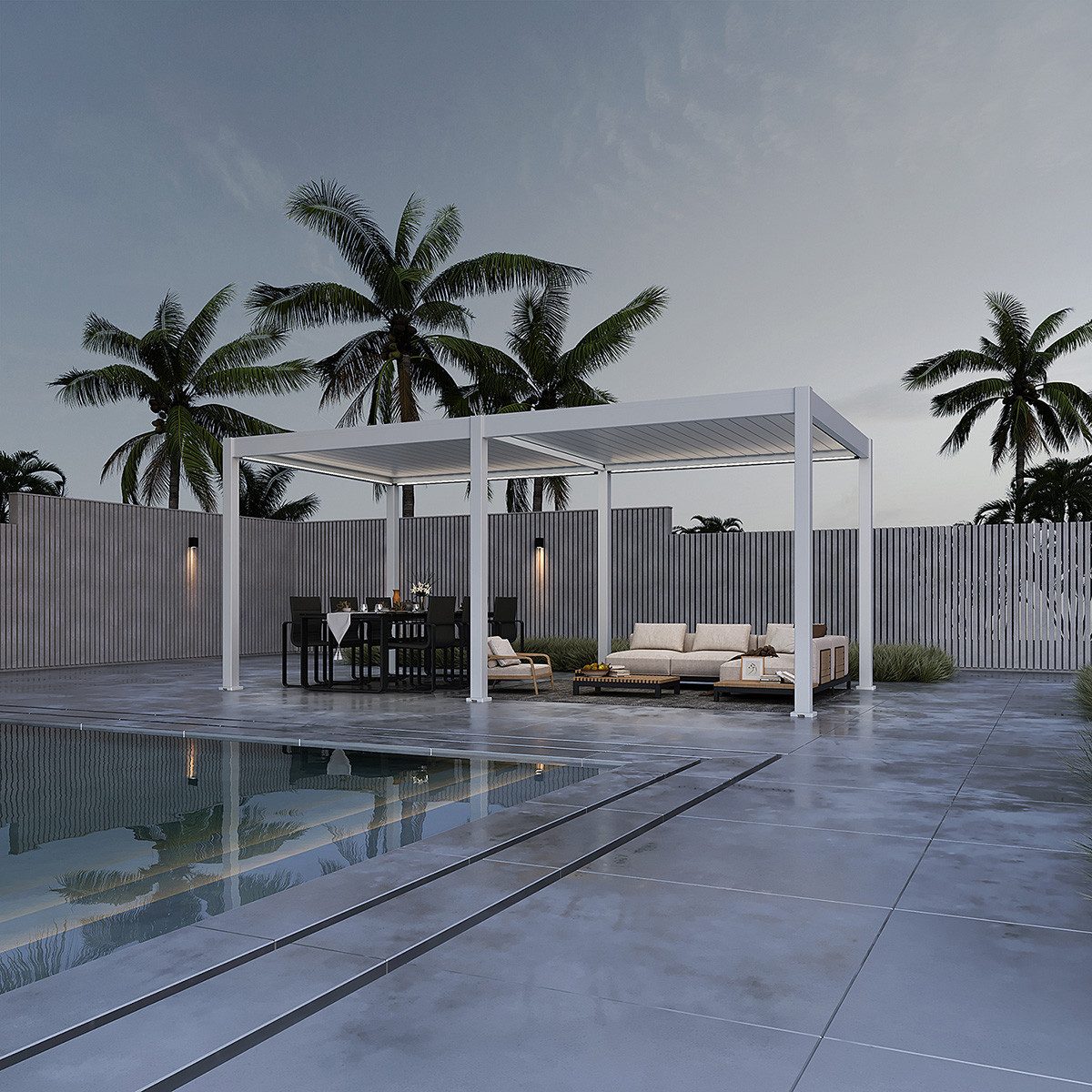 Weide Pergola Elektrische Pergola Deluxe Weiß Aluminium 3 x 6 M Inkl