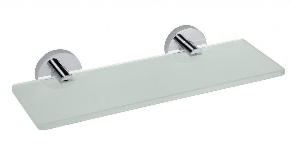 Sapho Ablageregal X-ROUND E Glasablage 300x130mm, Milchglas, Chrom, Sapho-XR601