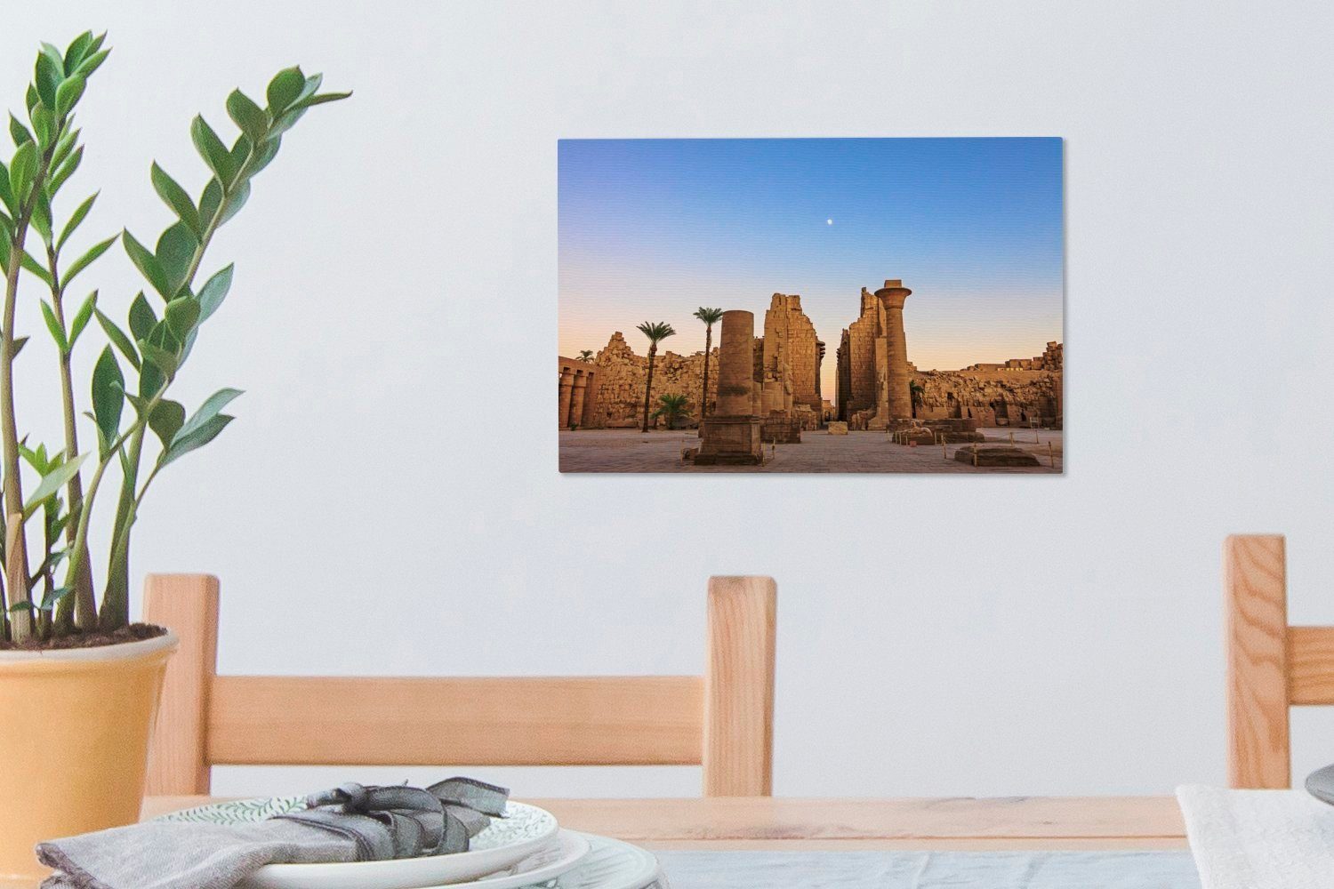 (1 im Wanddeko, Sonnenuntergang Leinwandbild Aufhängefertig, cm Schöner 30x20 St), Leinwandbilder, Luxor, OneMillionCanvasses® Wandbild