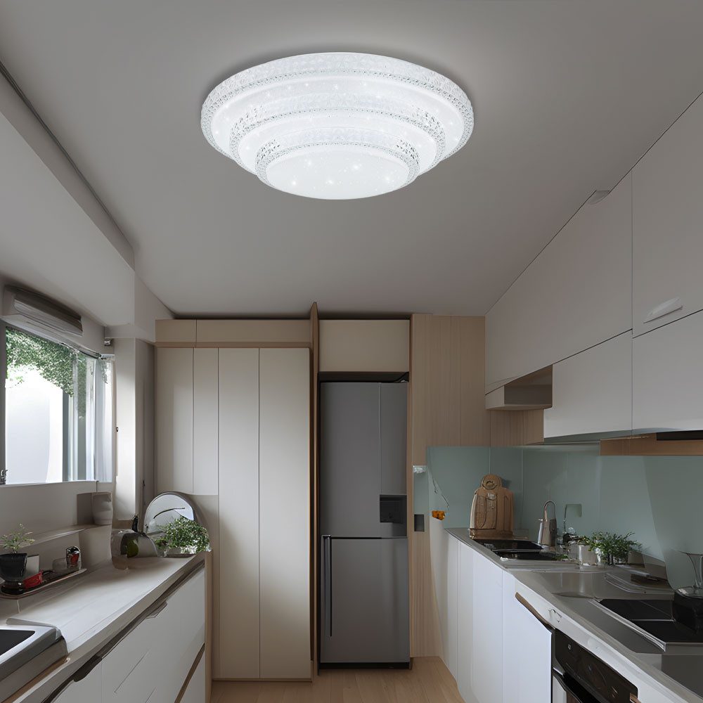GLOBO LIGHTING LED Deckenleuchte, LED-Leuchtmittel fest verbaut, Kaltweiß, Warmweiß, Neutralweiß, Tageslichtweiß, Farbwechsel, Deckenlampe Deckenleuchte Smart LED Sterneneffekt Dimmer Fernbedienung