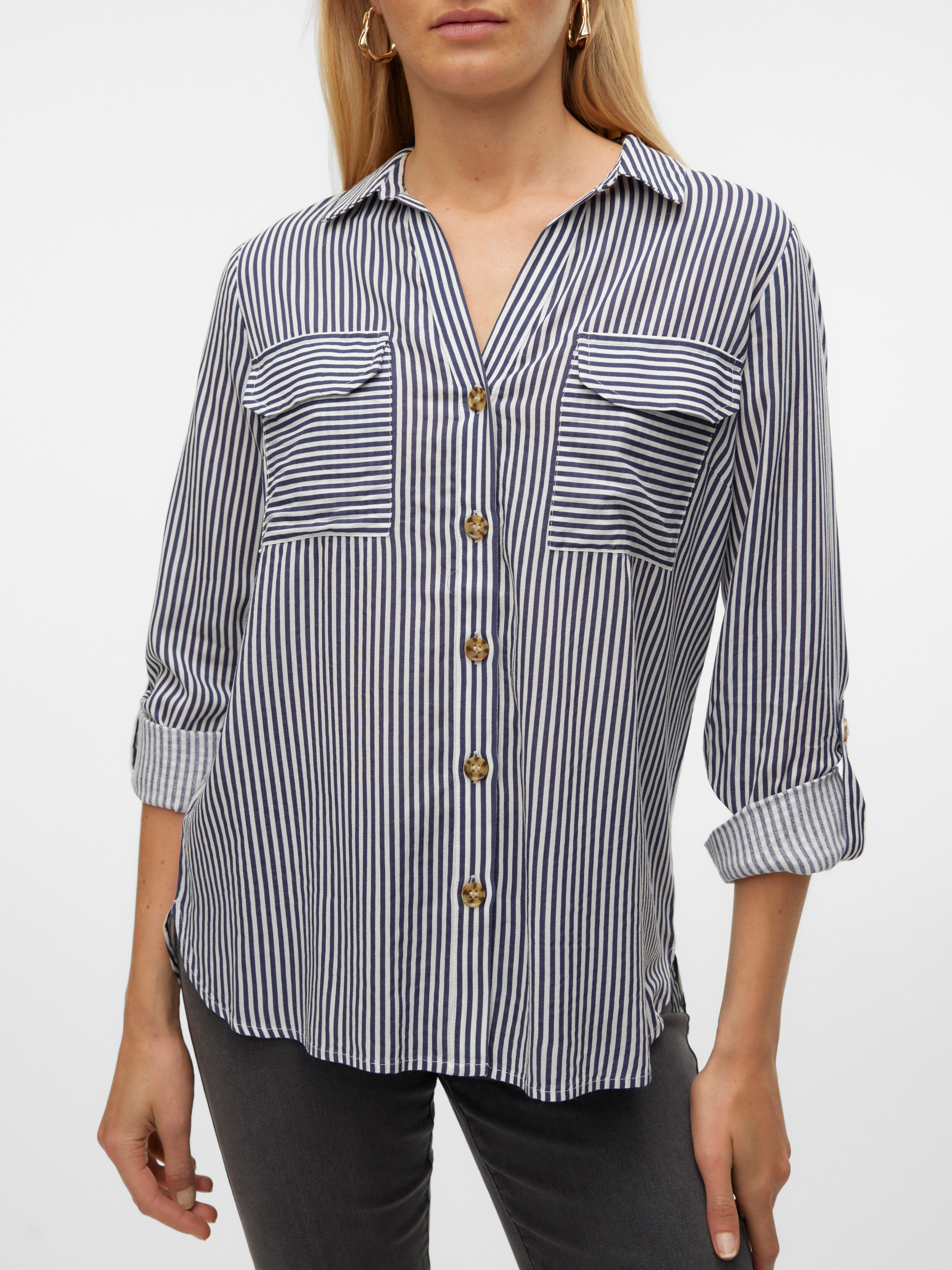 Vero Moda Hemdbluse VMBUMPY L/S SHIRT NEW WVN GA NOOS Viskose, regular fit – Bild 4 von 5