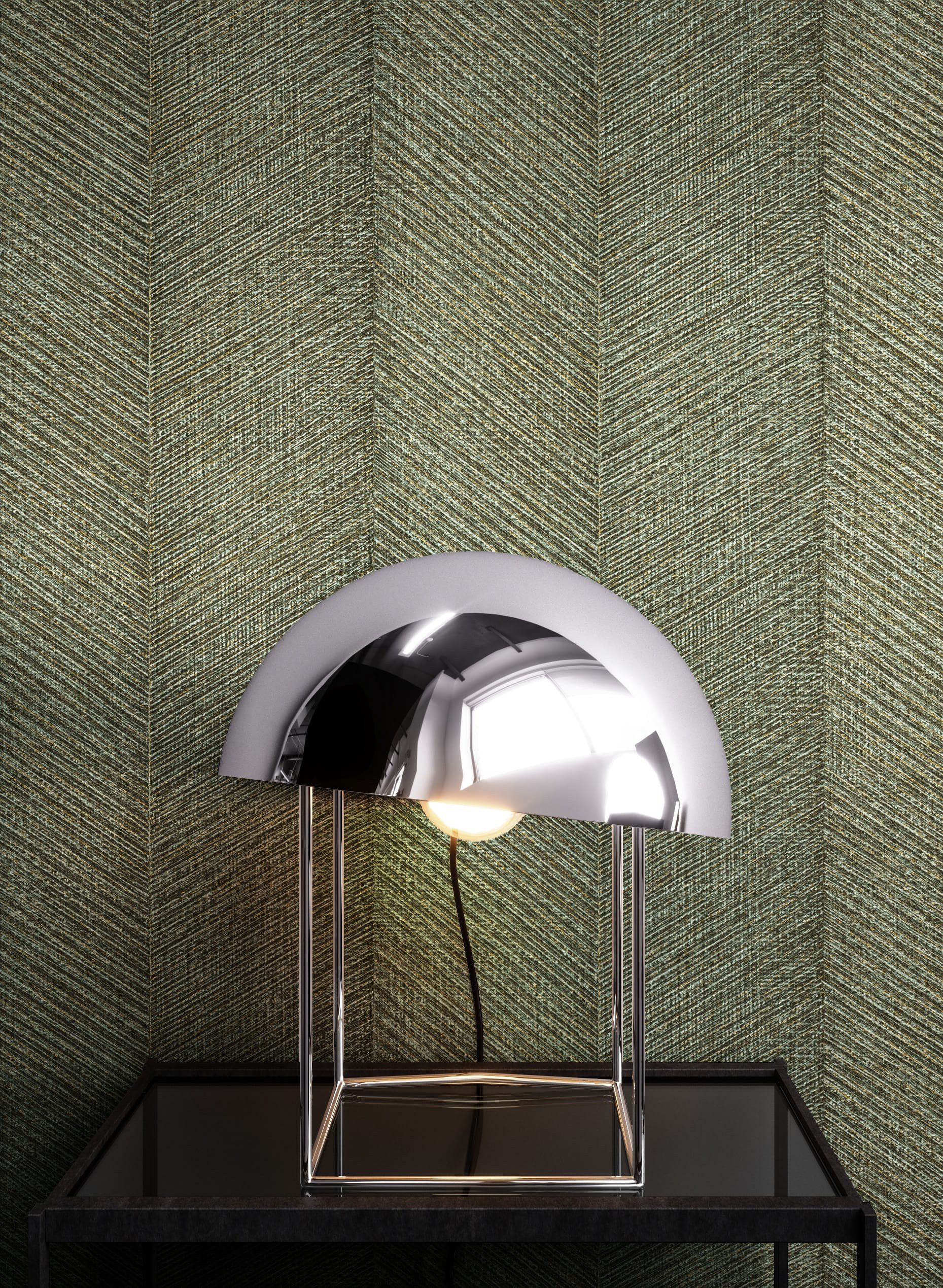 Newroom Vliestapete Kihmo Green Tapete Mustertapete Streifen,Linien,Textil, Grün Tapete Streifen Streifen - Mustertapete Streifentapete Grau Grüngrau Modern Grafisch Linien Textil für Wohnzimmer Schlafzimmer Küche, Streifentapete