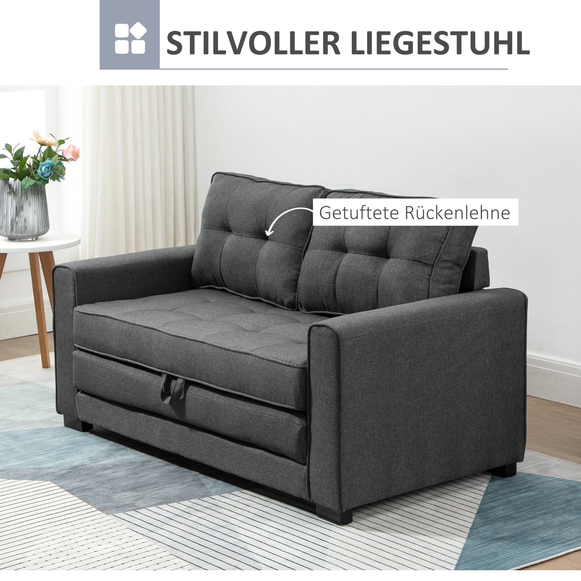 1 HOMCOM wahlweise Teile, Bettfunktion Set Schlafsofa, mit