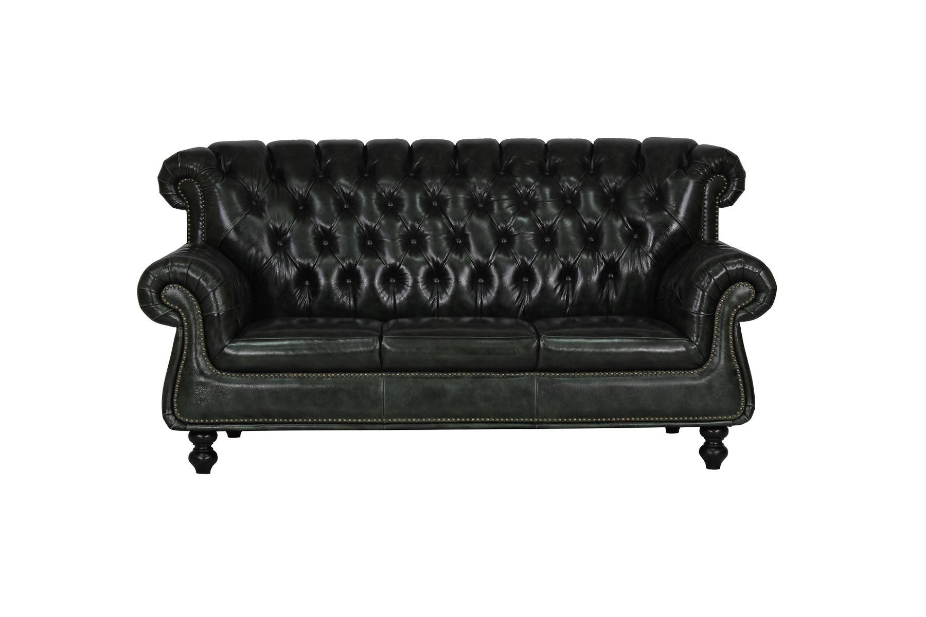 Salottini Polstergarnitur Luxus Chesterfield Helen Deluxe Sofagarnitur 3/1 VOLLLEDER, (2-tlg)