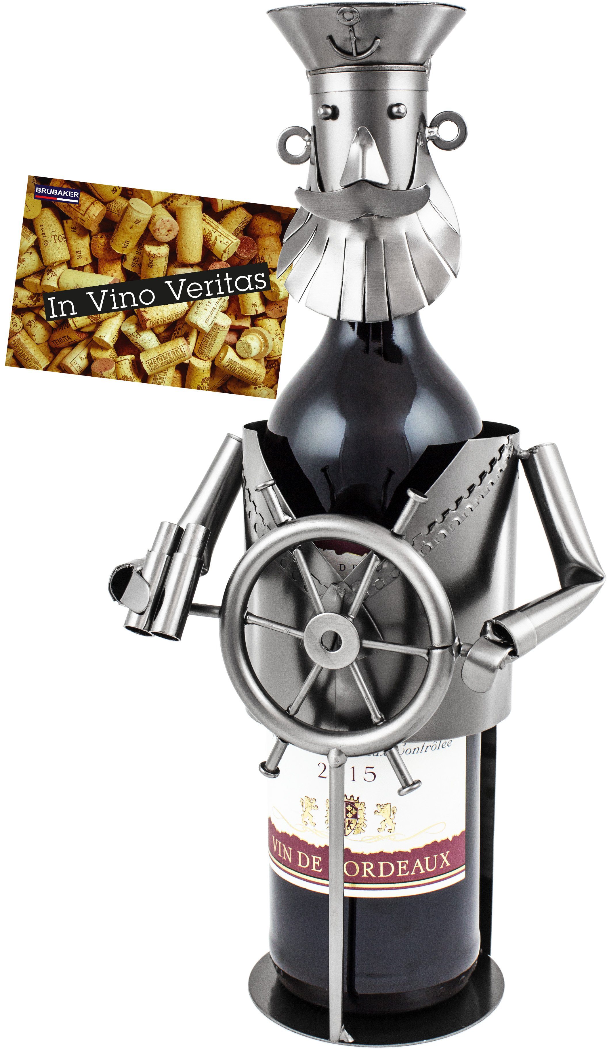 BRUBAKER Weinflaschenhalter Schiffskapitän Flaschenhalter, (inklusive Grußk günstig online kaufen