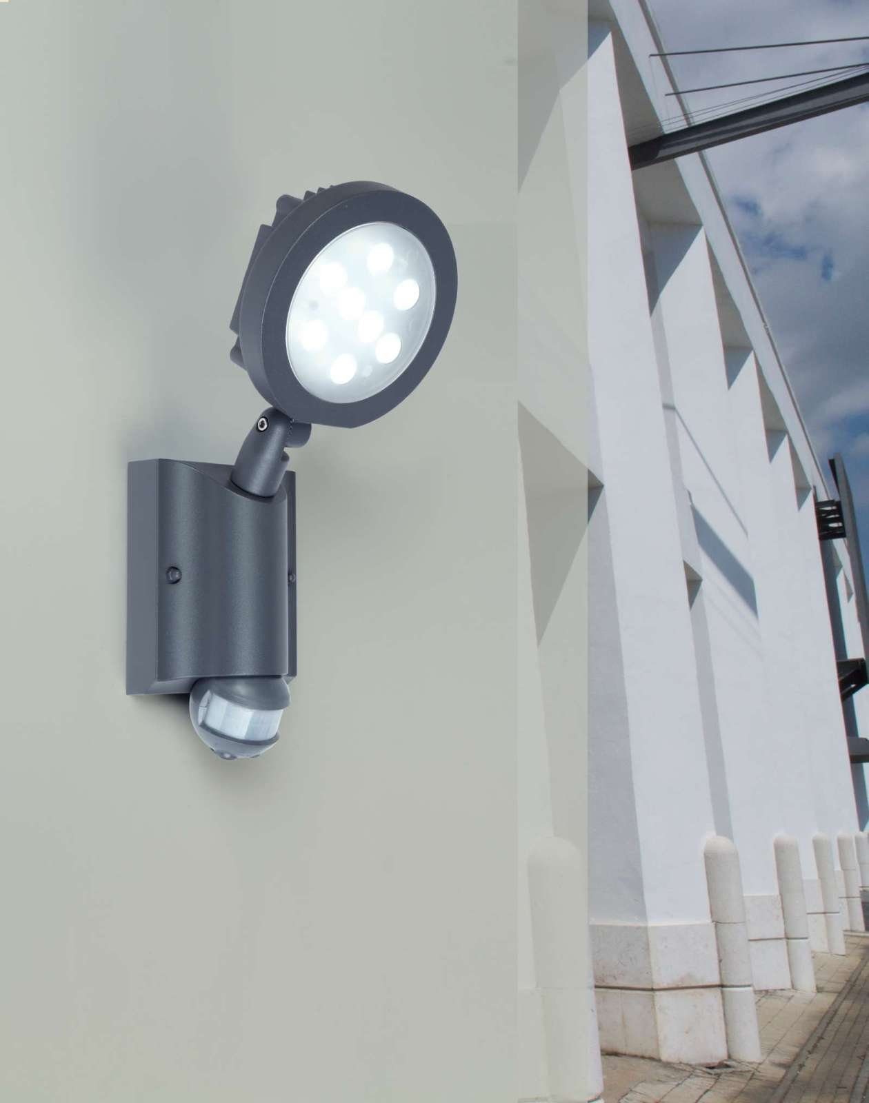 LUTEC Außen-Wandleuchte Lutec Nevada Wandlampe Aussenlampe Aussenleuchte LED 6102 S-Pir-Gr