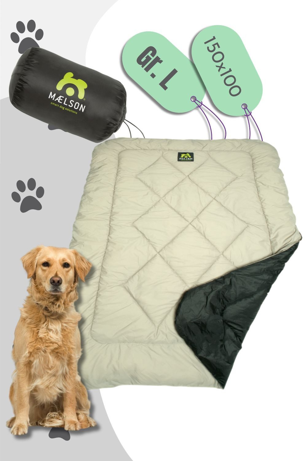 Tierbett Cosy Roll Hundedecke - Farbe: Schwarz, Beige
