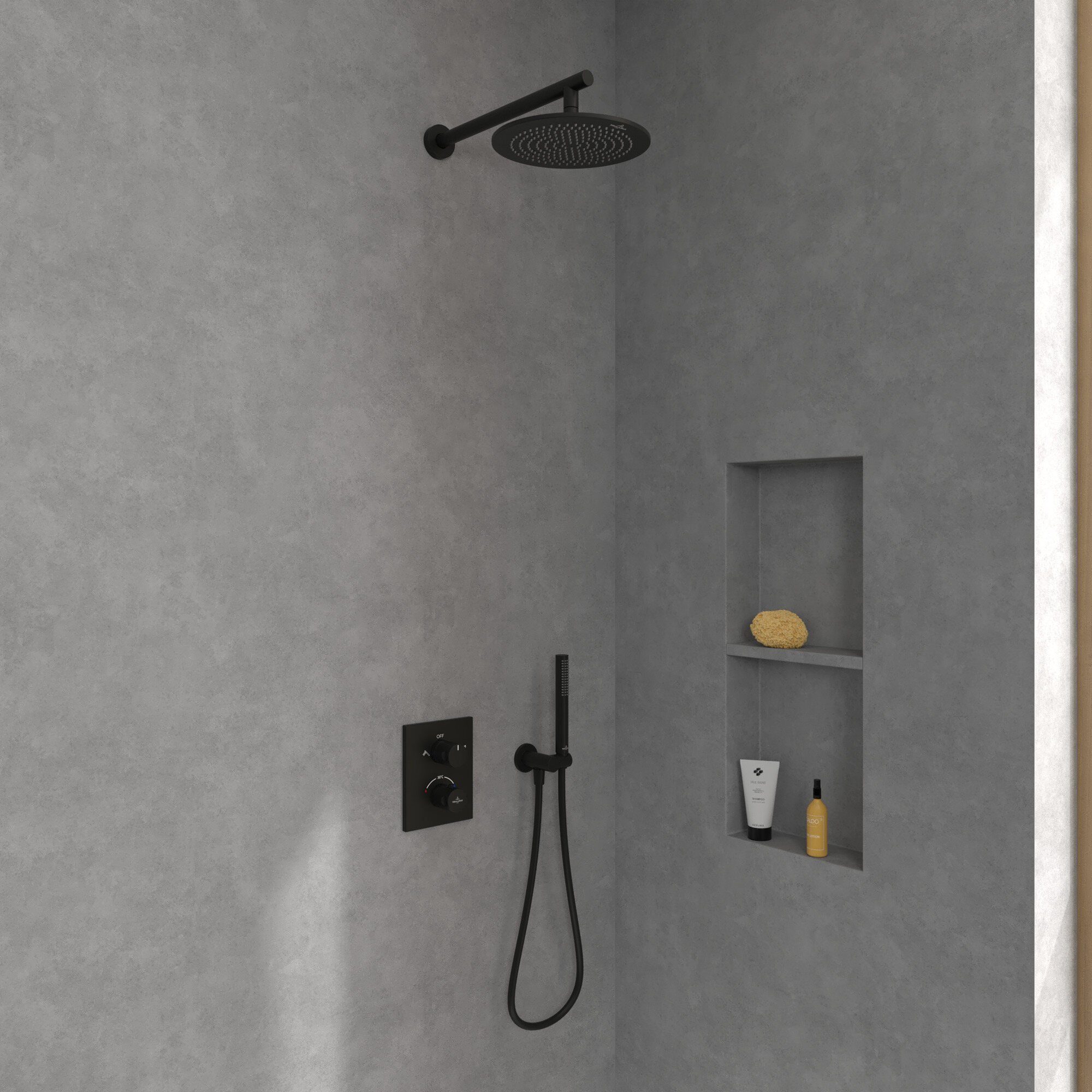 Villeroy & Boch Regenduschkopf Universal Showers, Regenbrause 250 mm, Rund - Matt Black