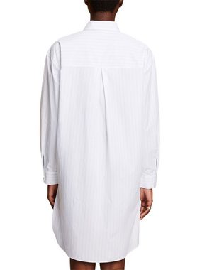 Esprit Midikleid Hemdblusenkleid mit Nadelstreifen, 100 % Baumwolle