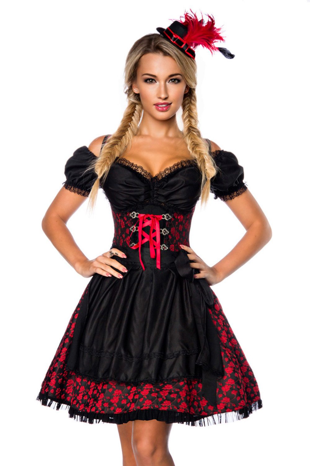 DIRNDLINE Dirndl Dirndl Kleid Oktoberfest Tracht Wiesn Wasn Bayern Outfit Volksfest 3-tlg mehr