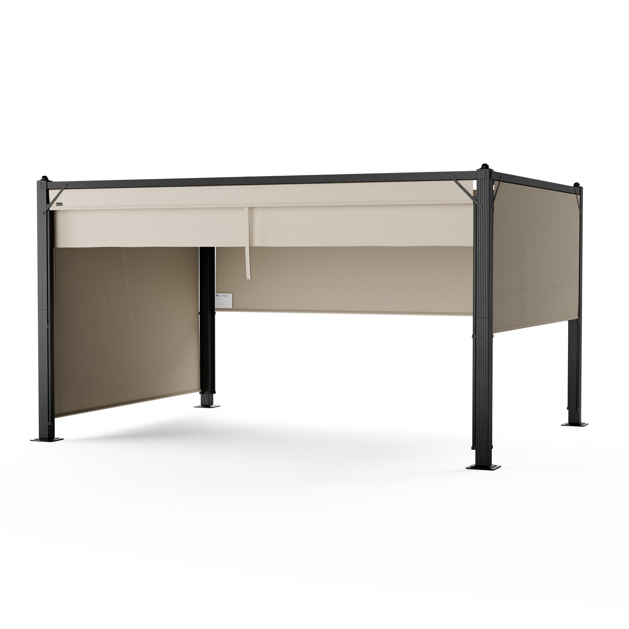 blumfeldt Pavillon Pantheon Cortina, (Set), Gartenpavillon Outdoor Garten mit 4 Seiten Aluminium 227x300x400 cm