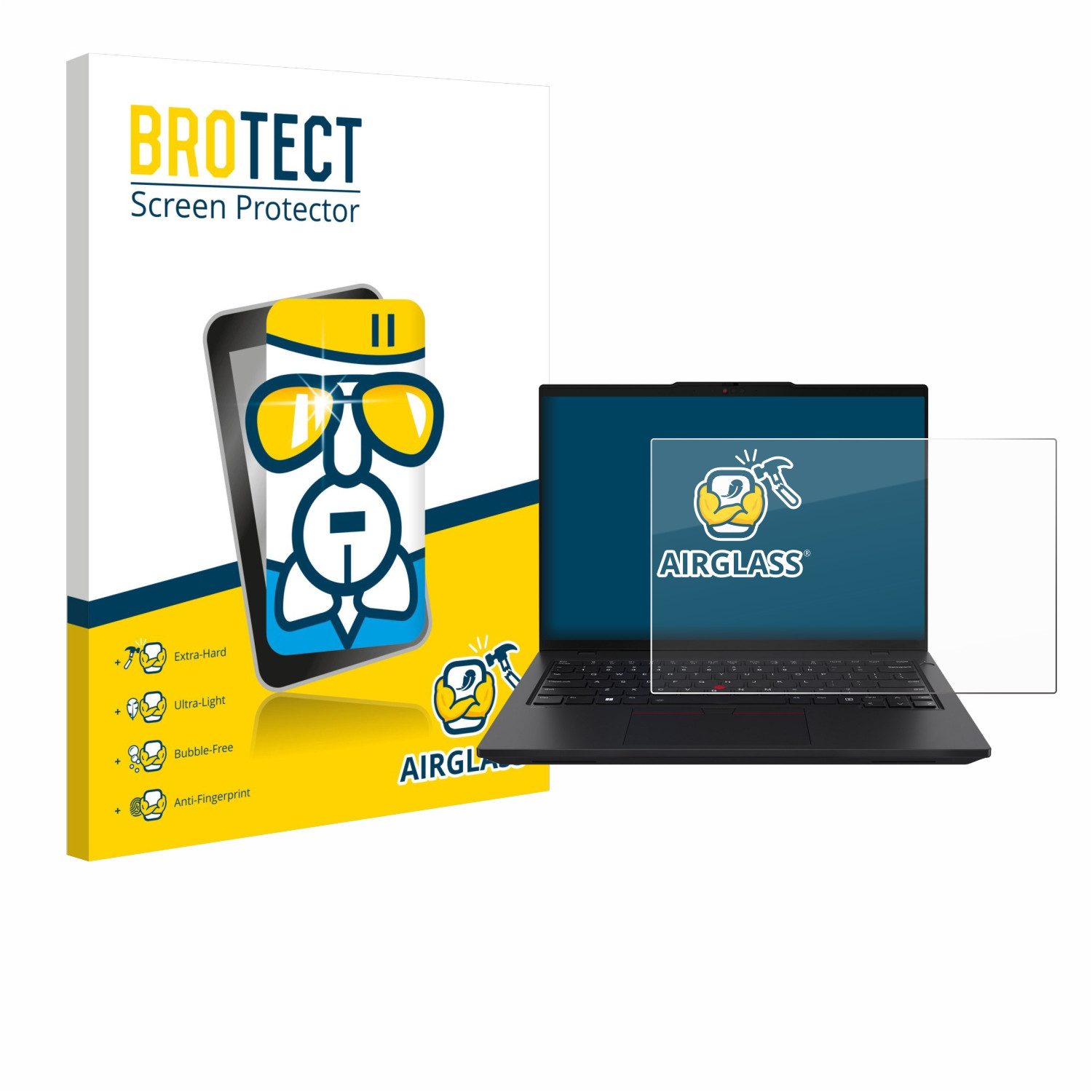 BROTECT Displayschutzglas Folie für Lenovo ThinkPad L14 Gen 6, Schutzfolie Glas Panzer Display Schutz klar