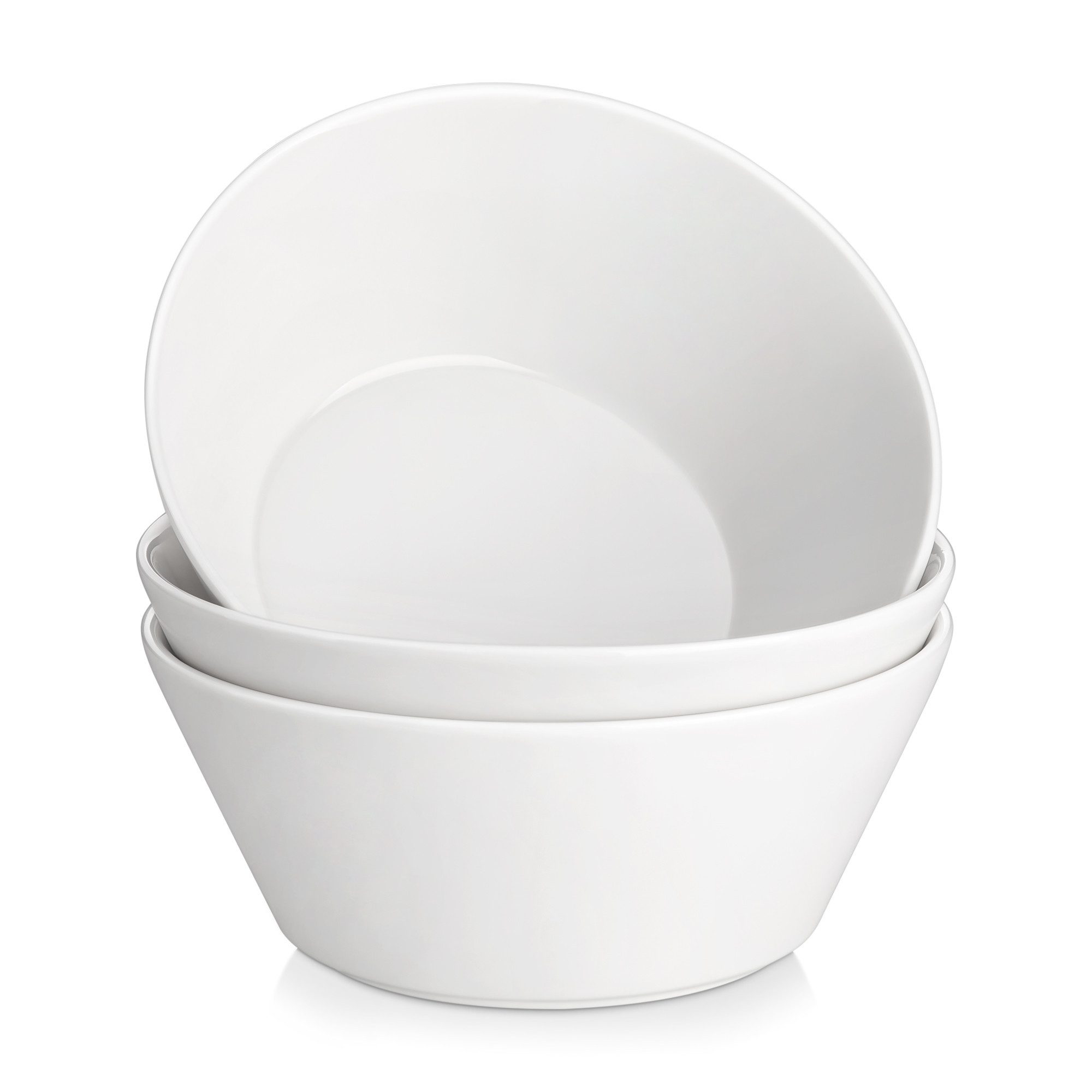 MALACASA Schüssel 3tlg Schüssel Set, Porzellan Salatschüssel für 3, Porzellan, (3-tlg), Weiß, 1620ML