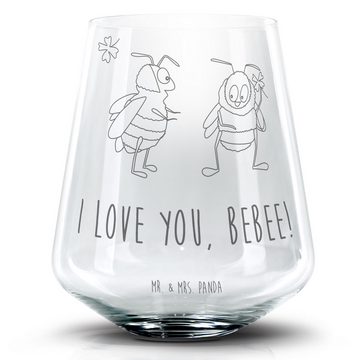 Mr. & Mrs. Panda Cocktailglas Bienen Paar - Transparent - Geschenk, Mitbringsel, Freund, Liebesgesc, Premium Glas, Laser-Gravierte Motive