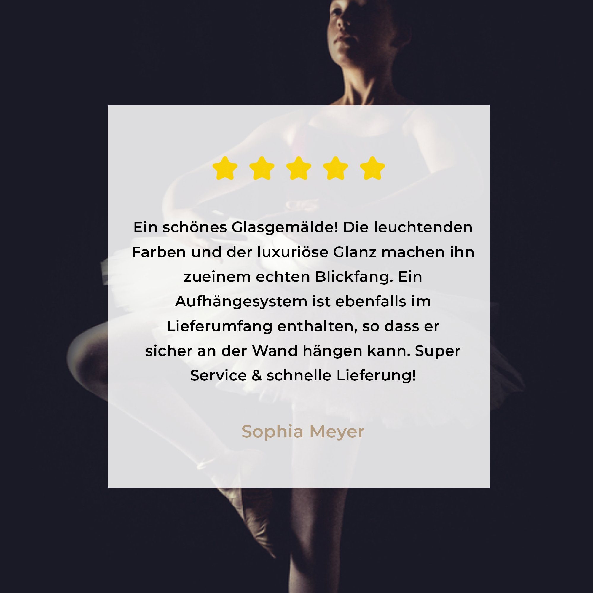 Schlafzimmer Acrylglasbilder St), MuchoWow Hintergrund, Porträt auf Acrylglasbild & (1 jungen Wohnzimmer einer schwarzem Ballerina