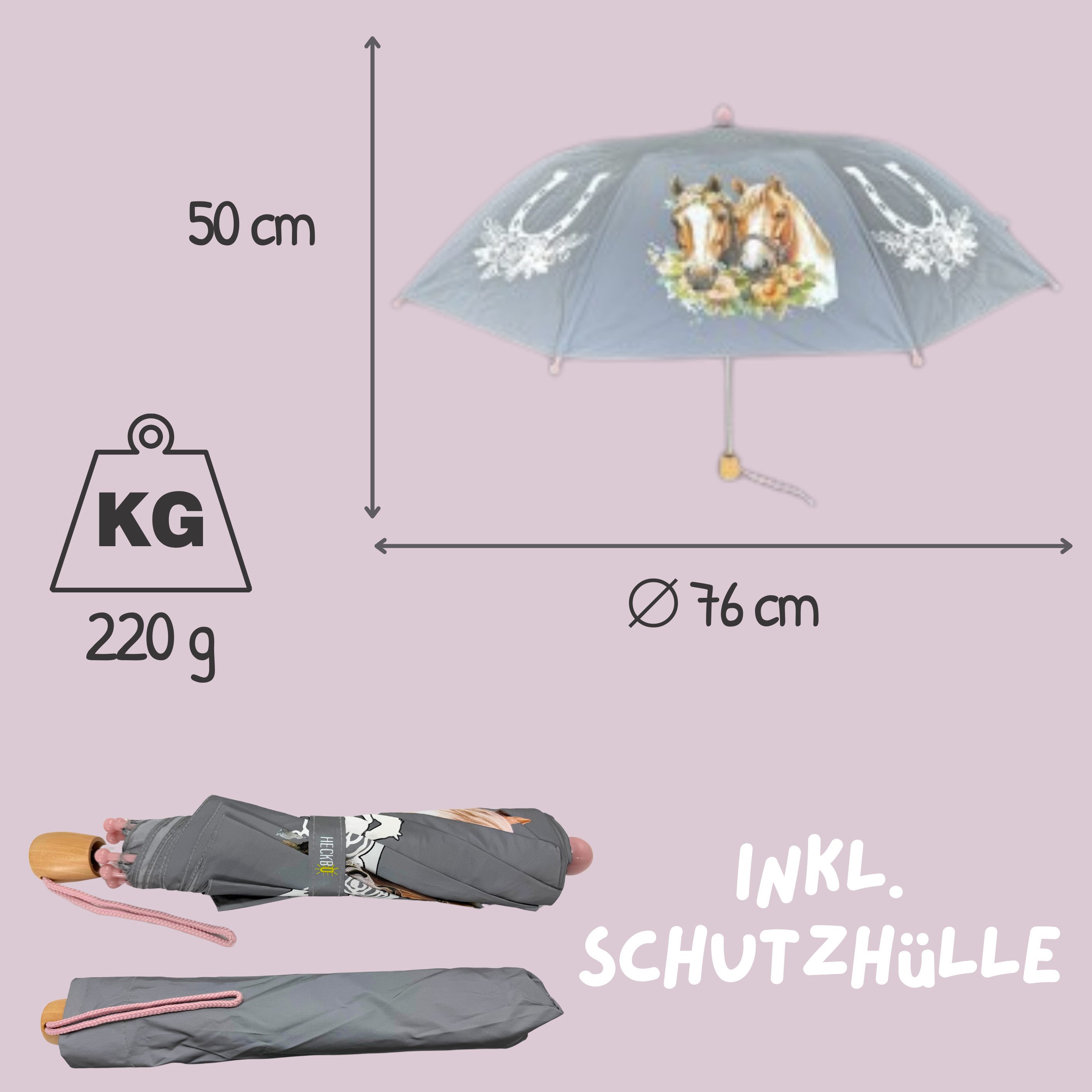 HECKBO Taschenregenschirm Magic Kinder Jungen Mädchen Regenschirm wechselt bei Regen die Farbe, mit Reflektoren an der Seite – Bild 3 von 5