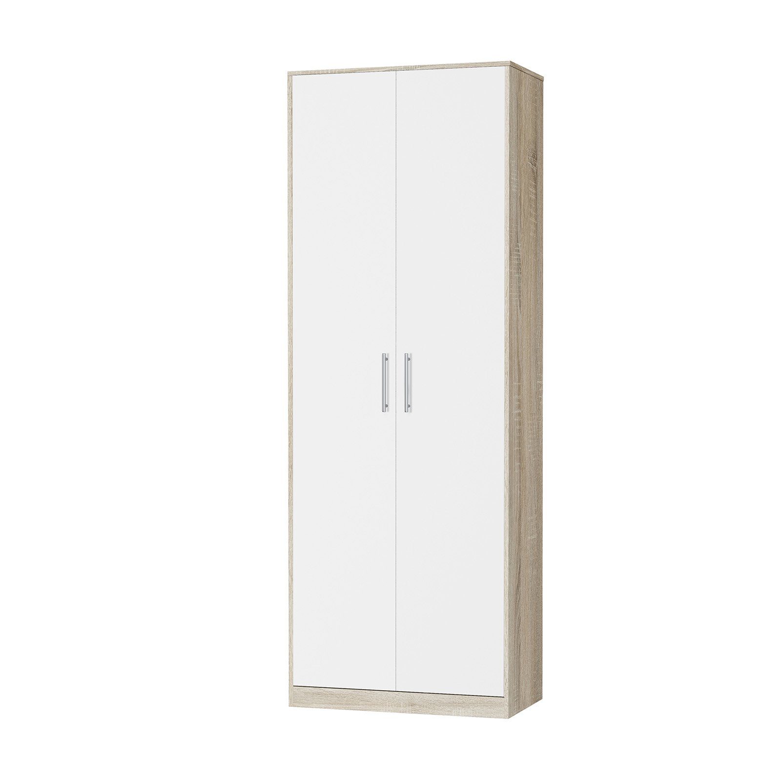 Eiche SMARTBett cm Kleiderschrank SMARTBett Drehtürenschrank Schrank Sonoma/Weiß 80 Aktenschrank