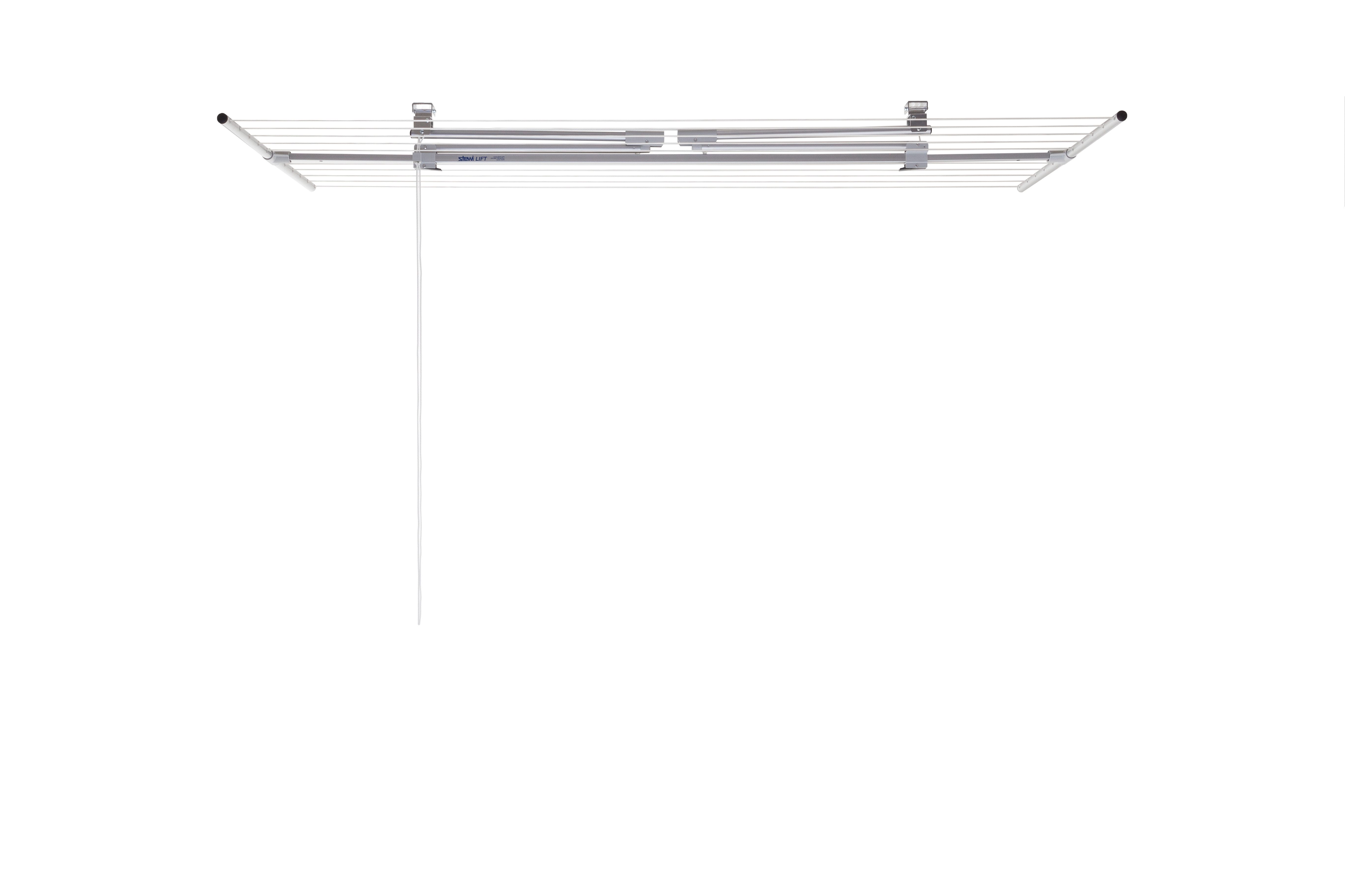 Stewi Wäscheständer Deckentrockner Lift 128-184cm x 70 cm, platzsparend, Aluminium/Kunststoff