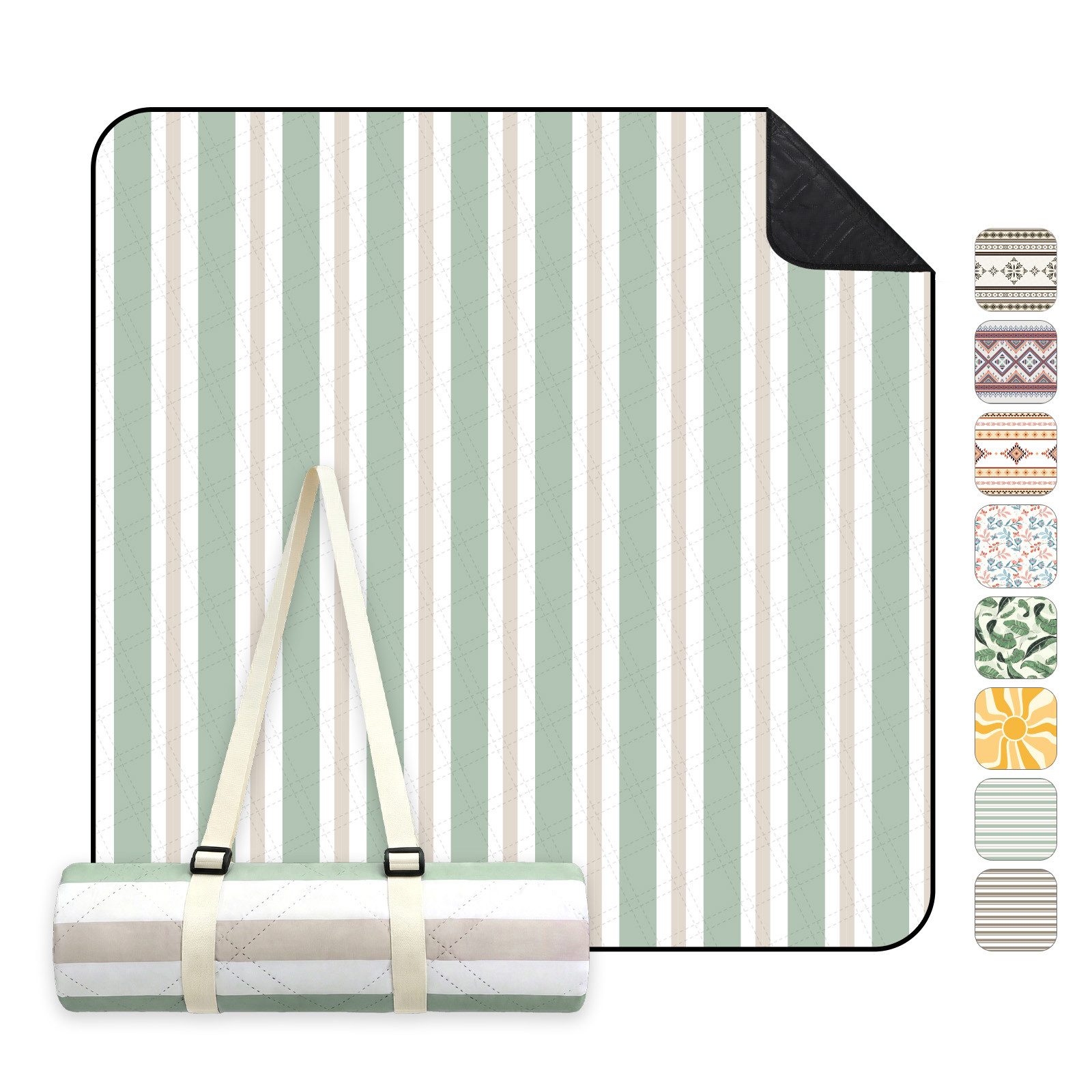 Picknickdecke Picknickdecke 200 x 200 cm Campingdecke Wasserdicht, 3 Schichten, Sekey, Campingdecke Wärmeisoliert mit Wasserdichter Unterseite