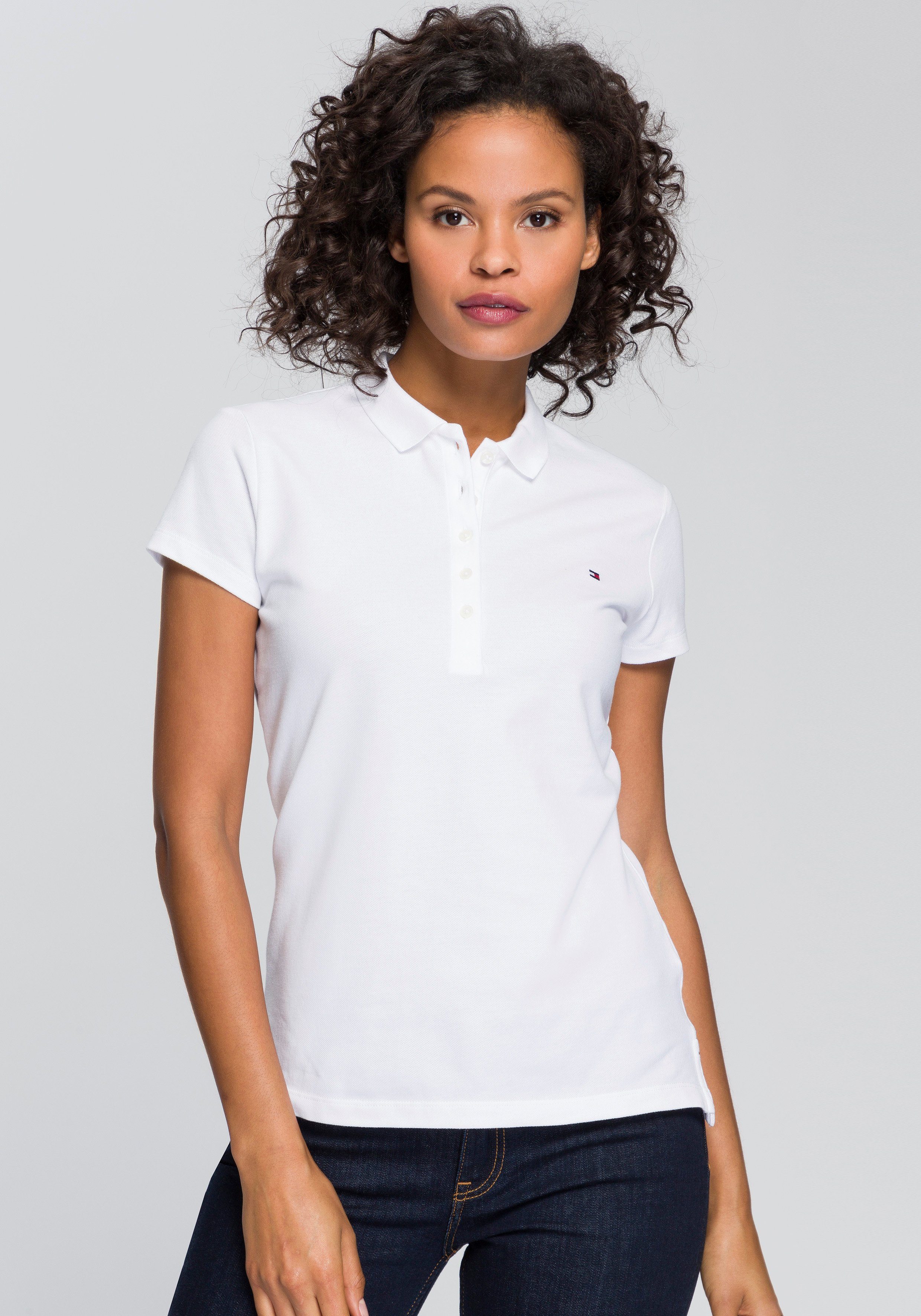 Tommy Hilfiger Poloshirt HERITAGE SHORT SLEEVE SLIM POLO mit Tommy Hilfiger Logo-Flag auf der Brust