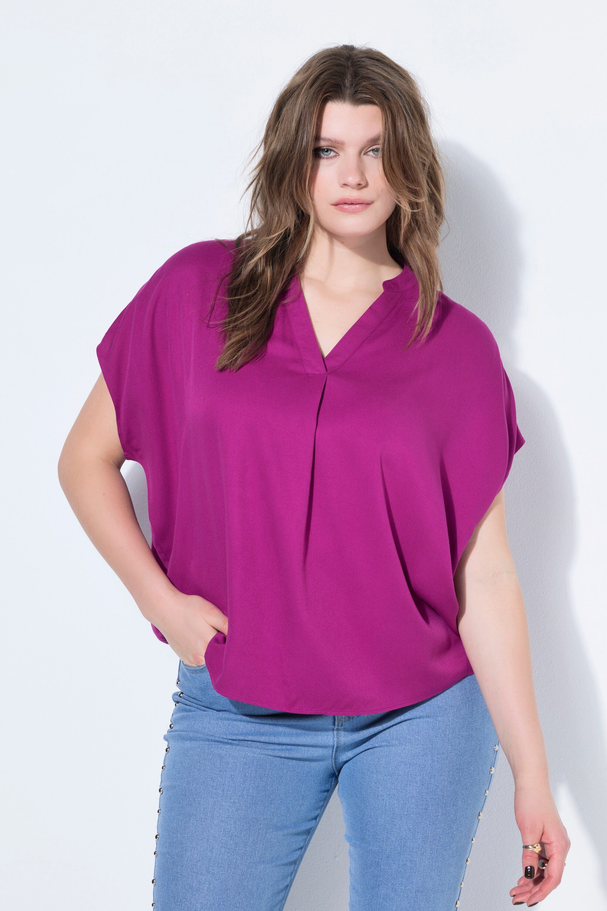 Studio Untold Druckbluse Blusenshirt oversized Stehkragen