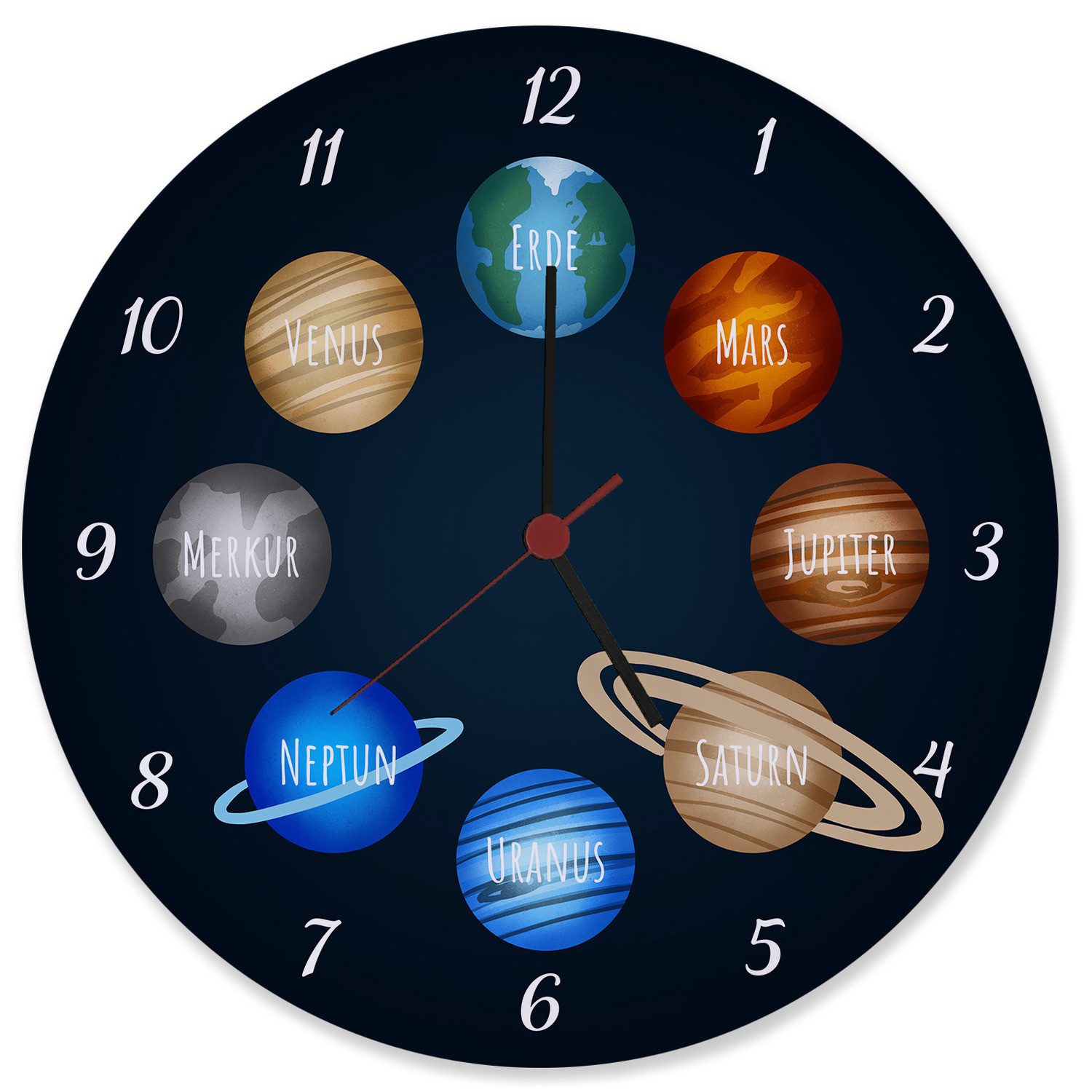 speecheese Wanduhr Planeten des Sonnensystems Wanduhr günstig online kaufen