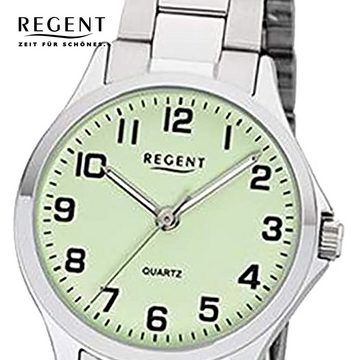 Regent Quarzuhr Regent Damen Uhr 2252408 Metall Quarz, Damen Armbanduhr rund, klein (ca. 29mm), Metallarmband