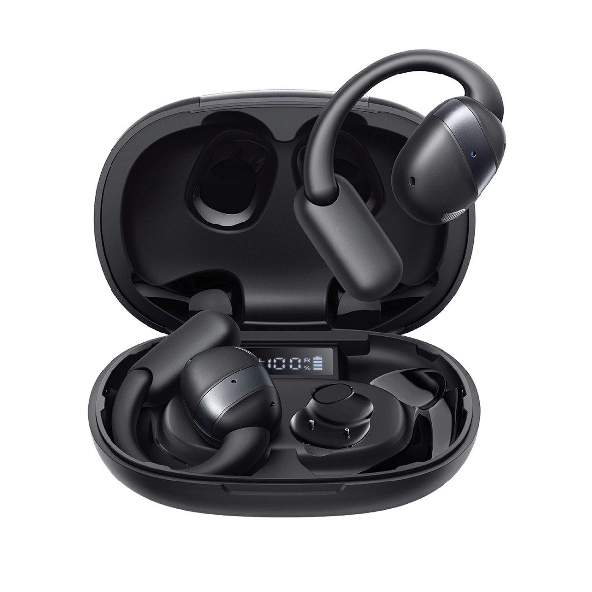 JOYROOM Joyroom Openfree JR-OE4 Open-Ear TWS kabellose Kopfhörer – schwarz Bluetooth-Kopfhörer (Bluetooth, Open-Ear-Design, IPX4 spritzwassergeschützt, Ladeetui 50h)