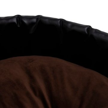 furnicato Tierbett Hundebett Schwarz-Braun 99x89x21 cm Plüsch und Kunstleder