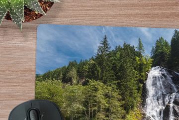 MuchoWow Gaming Mauspad Wasserfall am Großglockner in Österreich (1-St), Mousepad mit Rutschfester Unterseite, Gaming, 40x40 cm, XXL, Großes