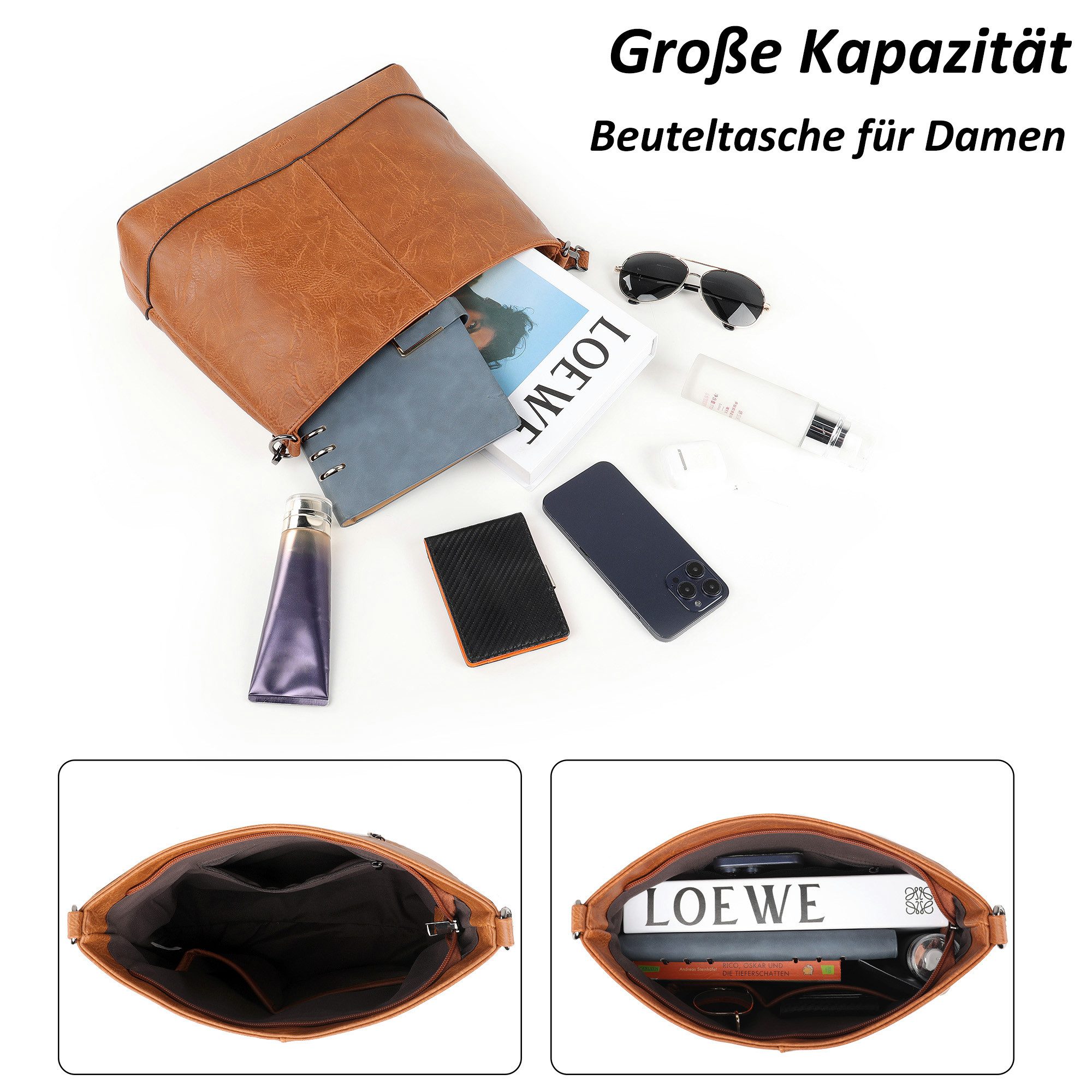 TANTOMI Umhängetasche Damen Umhängetasche, Crossbody Bag mit Verstellbarem Schultergurt, Schultertasche Elegant für Alltag Reise Shopping – Bild 5 von 5