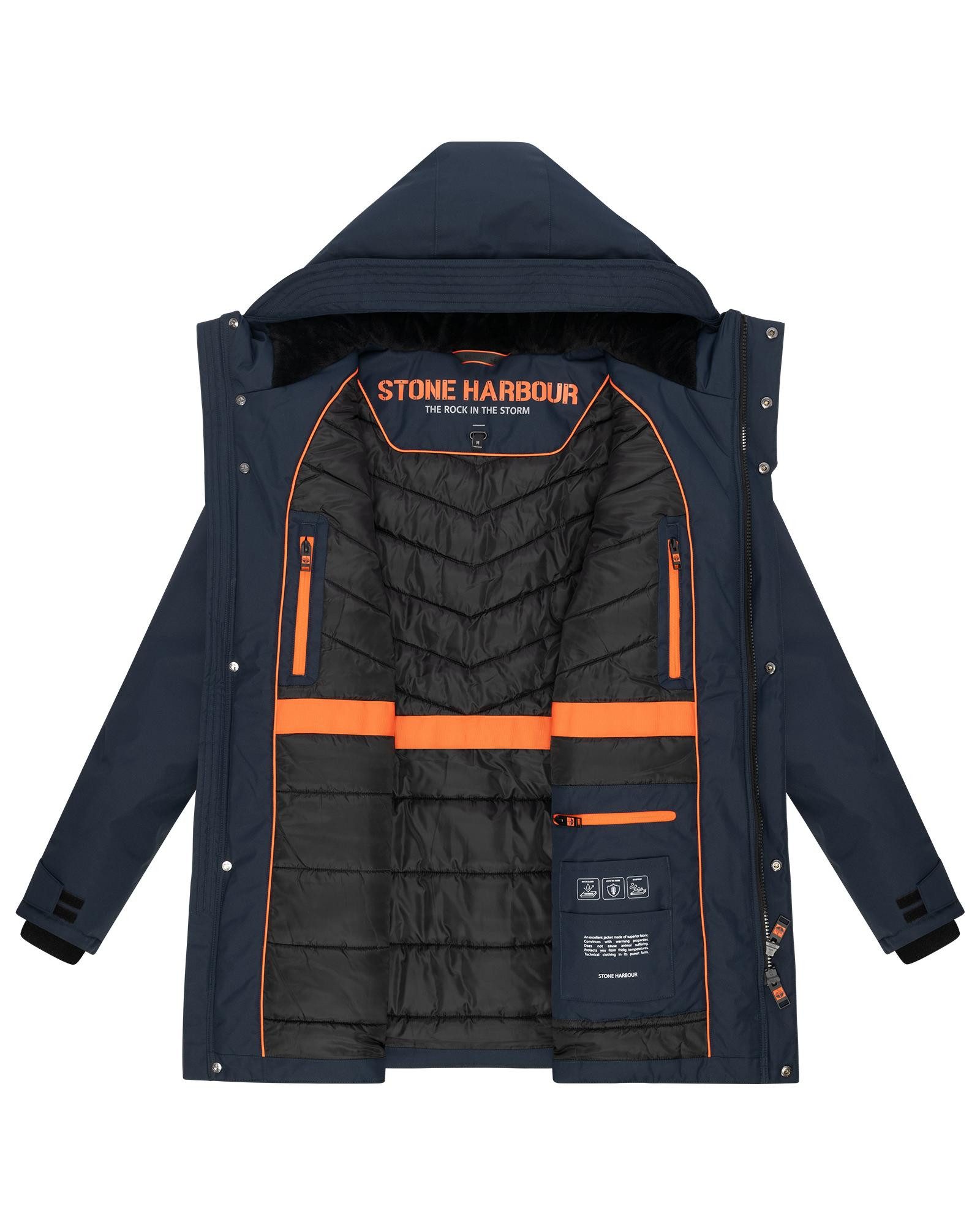 Stone Harbour Wintermantel Netaan XX Herren Kurzmantel mit kuscheliger Kapuze