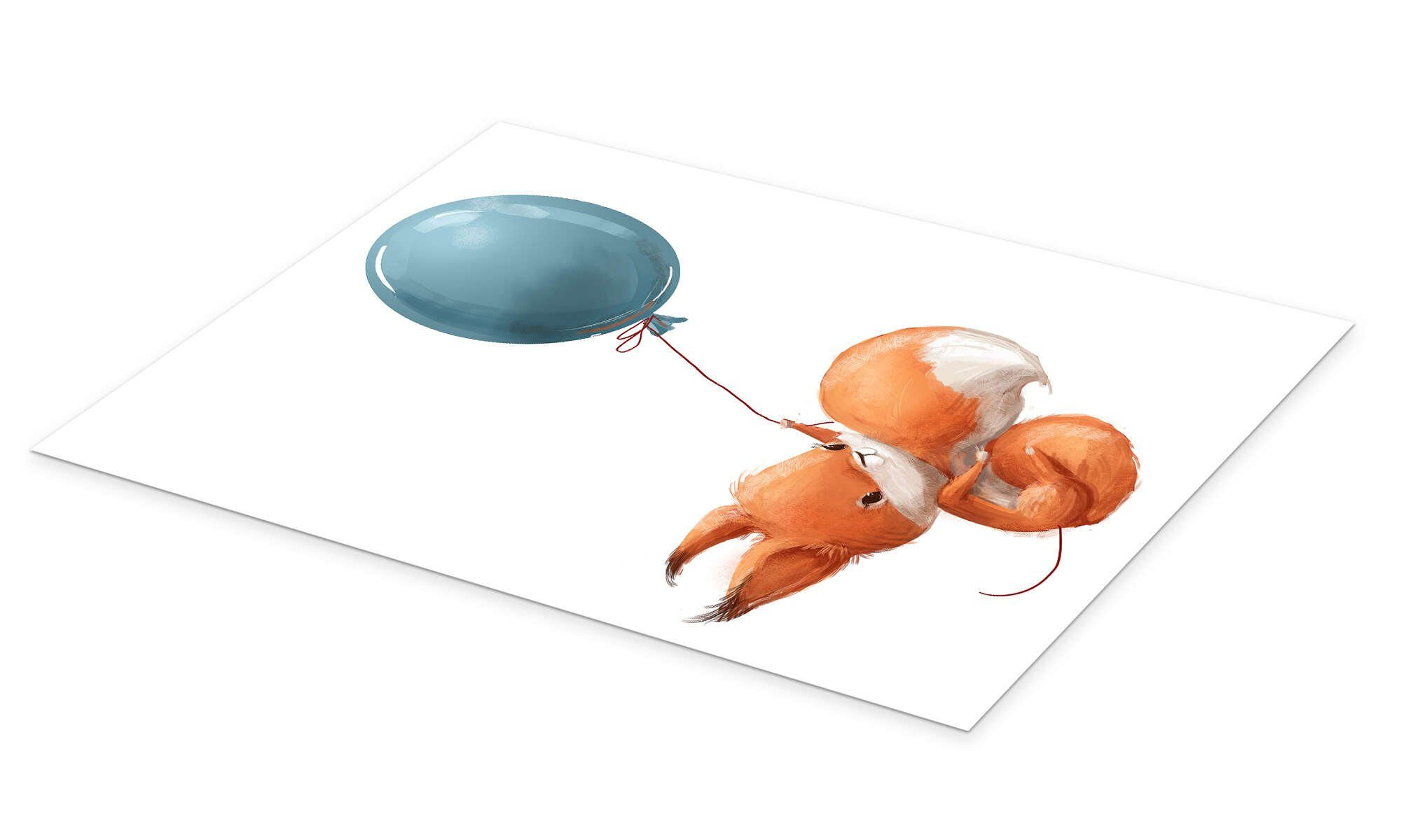Posterlounge Wandbild Eichhörnchen mit Ballon, Eve Farb, erhältlich als Poster, Leinwandbild, Wandsticker oder Acrylglasbild