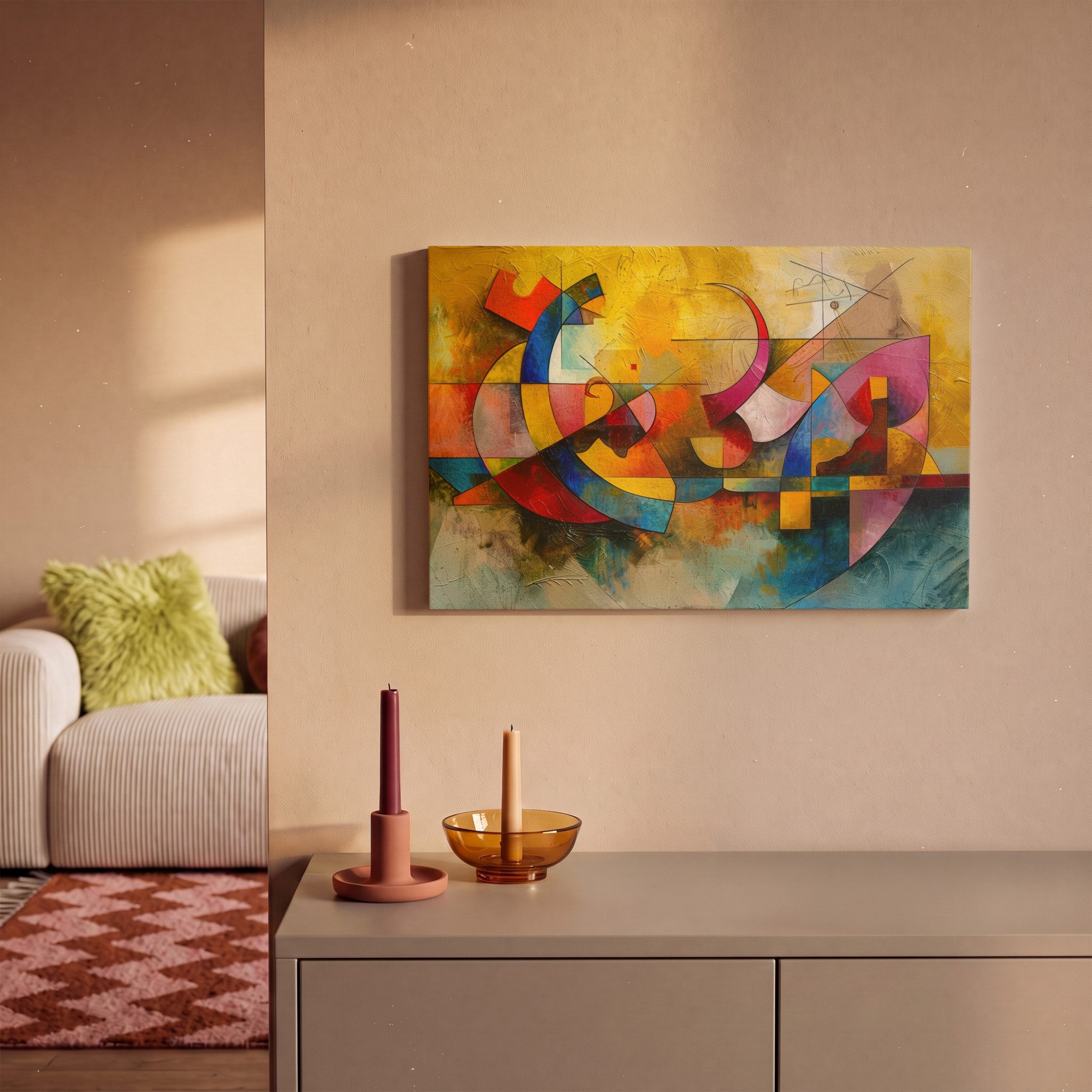 OneMillionCanvasses® Leinwandbild Kunst - Abstrakt - Ästhetisch - Farbenfroh - Kunst, Fotodruck (1 St), Leinwand Bilder Klein, Wand Dekoration Aesthetic 30x20 c – Bild 2 von 5